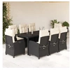 Image de Ensemble à Manger de Jardin avec Coussins 9 pcs, Table et Chaises avec Dossier Réglable, Meubles d'Extérieur, 3212633