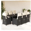 Image de Ensemble à Manger de Jardin avec Coussins 9 pcs, Table et Chaises avec Dossier Réglable, Meubles d'Extérieur, 3212634