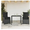 Image de 3-delige Tuinset met kussens poly rattan zwart3212635