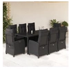 Image de Ensemble à Manger de Jardin avec Coussins 9 pcs, Table et Chaises avec Dossier Réglable, Meubles d'Extérieur, 3212642