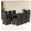 Image de Ensemble à Manger de Jardin avec Coussins 9 pcs, Table et Chaises avec Dossier Réglable, Meubles d'Extérieur, 3212643