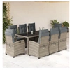 Image de Ensemble à Manger de Jardin avec Coussins 9 pcs, Table et Chaises avec Dossier Réglable, Meubles d'Extérieur, 3212652