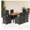 Image de Ensemble à Manger de Jardin avec Coussins 7 pcs, Table et Chaises avec Dossier Réglable, Meubles d'Extérieur, 3212667
