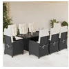 Image de Ensemble à Manger de Jardin avec Coussins 9 pcs, Table et Chaises avec Dossier Réglable, Meubles d'Extérieur, 3212681
