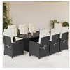 Image de Ensemble à Manger de Jardin avec Coussins 9 pcs, Table et Chaises avec Dossier Réglable, Meubles d'Extérieur, 3212682