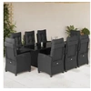 Image de Ensemble à Manger de Jardin avec Coussins 9 pcs, Table et Chaises avec Dossier Réglable, Meubles d'Extérieur, 3212684