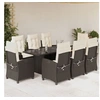 Image de Ensemble à Manger de Jardin avec Coussins 9 pcs, Table et Chaises avec Dossier Réglable, Meubles d'Extérieur, 3212688