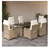 Image de 7-delige Tuinset met kussens poly rattan beige3212692