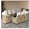 Image de 9-delige Tuinset met kussens poly rattan beige3212693