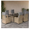 Image de 7-delige Tuinset met kussens poly rattan gemengd beige3212695