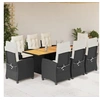 Image de Ensemble à Manger de Jardin avec Coussins 9 pcs, Table et Chaises avec Dossier Réglable, Meubles d'Extérieur, 3212706
