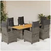 Image de 7-delige Tuinset met kussens poly rattan grijs3212710