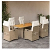 Image de 7-delige Tuinset met kussens poly rattan beige3212713