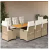 Image de 9-delige Tuinset met kussens poly rattan beige3212714