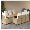 Image de 9-delige Tuinset met kussens poly rattan beige3212715