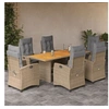 Image de 7-delige Tuinset met kussens poly rattan gemengd beige3212716