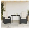 Image de Ensemble à Manger de Jardin avec Coussins 3 pcs, Table et Chaises avec Dossier Réglable, Meubles d'Extérieur, 3212722