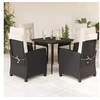 Image de Ensemble à Manger de Jardin avec Coussins 5 pcs, Table et Chaises avec Dossier Réglable, Meubles d'Extérieur, 3212724