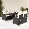 Image de Ensemble à Manger de Jardin avec Coussins 5 pcs, Table et Chaises avec Dossier Réglable, Meubles d'Extérieur, 3212726