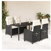 Image de Ensemble à Manger de Jardin avec Coussins 5 pcs, Table et Chaises avec Dossier Réglable, Meubles d'Extérieur, 3212736