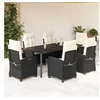 Image de Ensemble à Manger de Jardin avec Coussins 7 pcs, Table et Chaises avec Dossier Réglable, Meubles d'Extérieur, 3212739