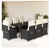 Image de Ensemble à Manger de Jardin avec Coussins 9 pcs, Table et Chaises avec Dossier Réglable, Meubles d'Extérieur, 3212740