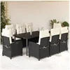 Image de Ensemble à Manger de Jardin avec Coussins 9 pcs, Table et Chaises avec Dossier Réglable, Meubles d'Extérieur, 3212741