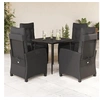 Image de Ensemble à Manger de Jardin avec Coussins 5 pcs, Table et Chaises avec Dossier Réglable, Meubles d'Extérieur, 3212743