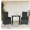Image de Ensemble à Manger de Jardin avec Coussins 3 pcs, Table et Chaises avec Dossier Réglable, Meubles d'Extérieur, 3212752