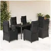 Image de Ensemble à Manger de Jardin avec Coussins 7 pcs, Table et Chaises avec Dossier Réglable, Meubles d'Extérieur, 3212758