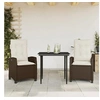 Image de Ensemble à Manger de Jardin avec Coussins 3 pcs, Table et Chaises avec Dossier Réglable, Meubles d'Extérieur, 3212762