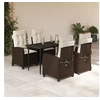 Image de Ensemble à Manger de Jardin avec Coussins 5 pcs, Table et Chaises avec Dossier Réglable, Meubles d'Extérieur, 3212765