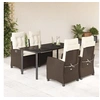 Image de Ensemble à Manger de Jardin avec Coussins 5 pcs, Table et Chaises avec Dossier Réglable, Meubles d'Extérieur, 3212776