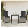 Image de Ensemble à manger de jardin 3 pcs avec coussins Gris 3212782
