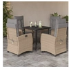 Image de Ensemble à manger de jardin coussins 5 pcs mélange beige rotin 3212824