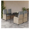 Image de 5-delige Tuinset met kussens poly rattan gemengd beige3212826