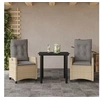 Image de Ensemble à Manger de Jardin avec Coussins 3 pcs, Table et Chaises avec Dossier Réglable, Meubles d'Extérieur, 3212832