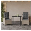Image de Ensemble à manger de jardin 3pcs coussins gris clair poly rotin 3212842