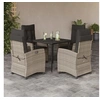 Image de Ensemble à manger de jardin et coussins 5 pcs gris clair rotin 3212843