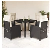 Image de 5-delige Tuinset met kussens poly rattan zwart3212883