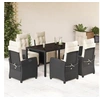 Image de Ensemble à Manger de Jardin avec Coussins 7 pcs, Table et Chaises avec Dossier Réglable, Meubles d'Extérieur, 3212885