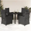Image de 5-delige Tuinset met kussens poly rattan zwart3212889