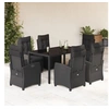 Image de Ensemble à Manger de Jardin avec Coussins 7 pcs, Table et Chaises avec Dossier Réglable, Meubles d'Extérieur, 3212891
