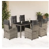 Image de Ensemble à Manger de Jardin avec Coussins 7 pcs, Table et Chaises avec Dossier Réglable, Meubles d'Extérieur, 3212898