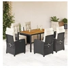 Image de Ensemble à Manger de Jardin avec Coussins 7 pcs, Table et Chaises avec Dossier Réglable, Meubles d'Extérieur, 3212903