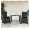 Image de Ensemble à Manger de Jardin avec Coussins 3 pcs, Table et Chaises avec Dossier Réglable, Meubles d'Extérieur, 3212906
