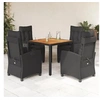 Image de Ensemble à Manger de Jardin avec Coussins 5 pcs, Table et Chaises avec Dossier Réglable, Meubles d'Extérieur, 3212907
