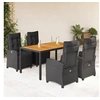 Image de Ensemble à Manger de Jardin avec Coussins 5 pcs, Table et Chaises avec Dossier Réglable, Meubles d'Extérieur, 3212908