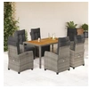 Image de Ensemble à Manger de Jardin avec Coussins 7 pcs, Table et Chaises avec Dossier Réglable, Meubles d'Extérieur, 3212915