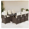 Image de Ensemble à Manger de Jardin avec Coussins 9 pcs, Table et Chaises avec Dossier Réglable, Meubles d'Extérieur, 3212923